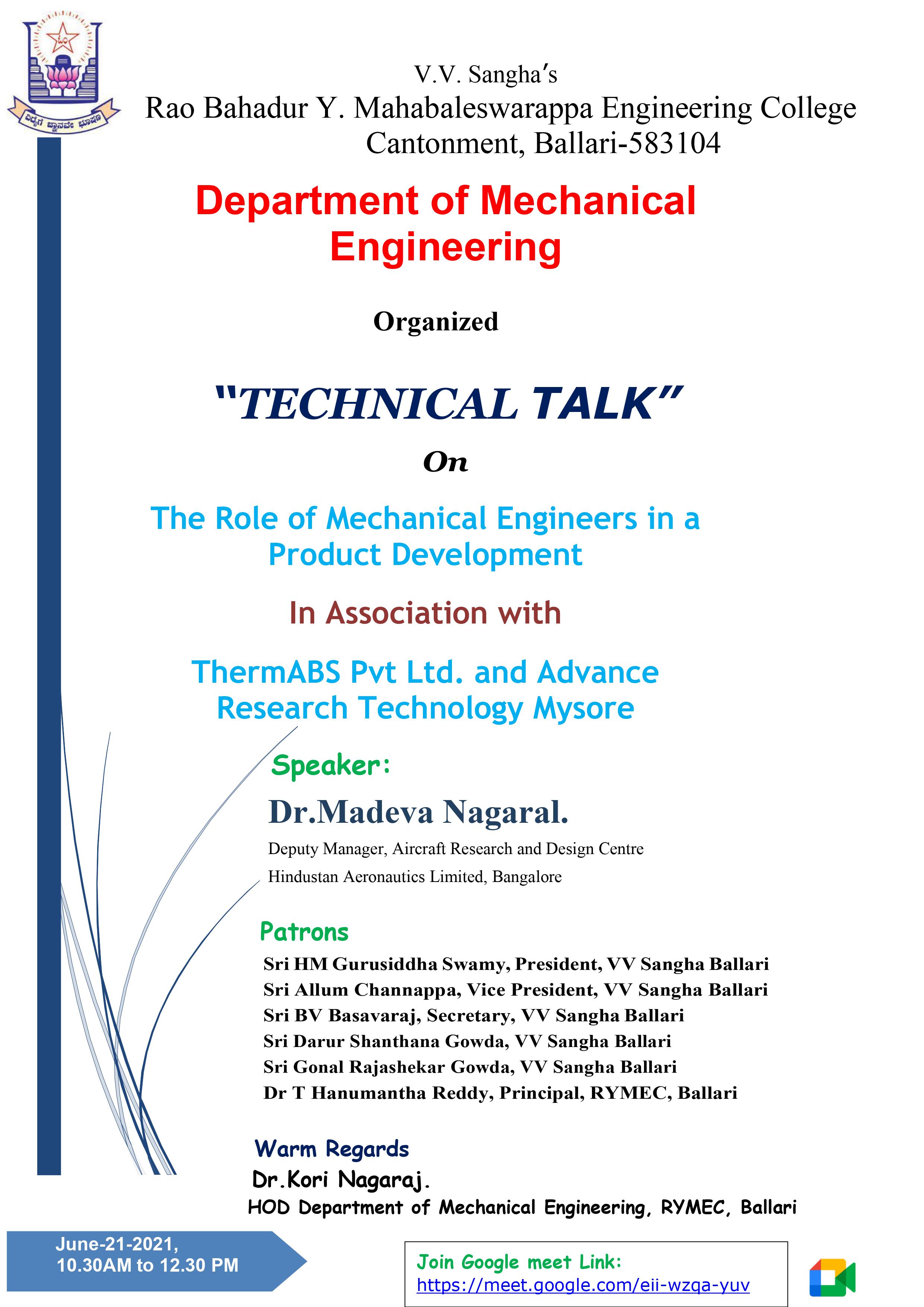 Role of Mechanical Engineers in a Product Development